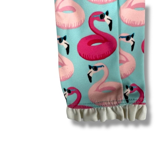Janie & Jack Long Sleeve Rash Guard, Floaty Flamingo Print, Size 18-24 Months - Picture 4 of 11
